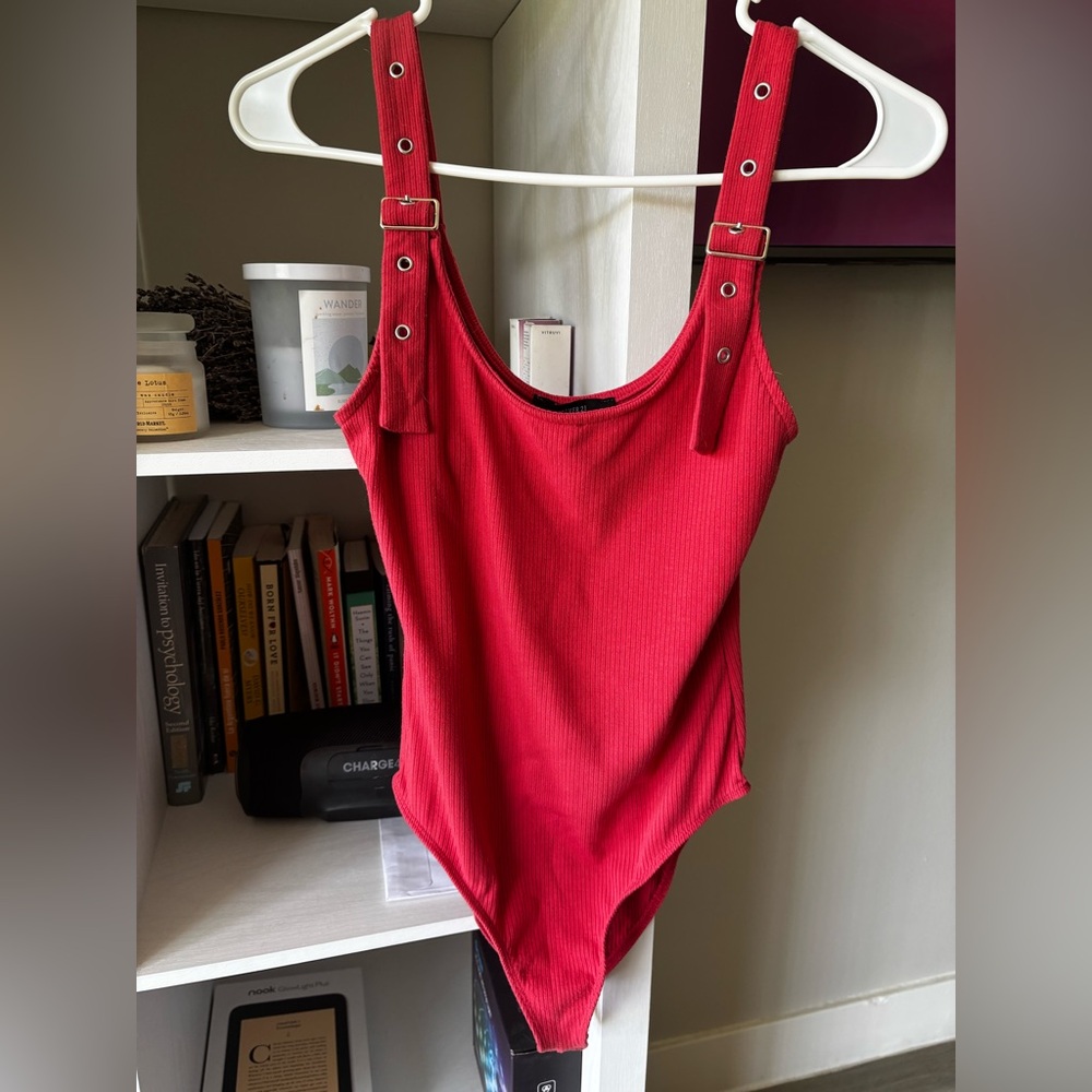 Forever 21 Red Ribbed Top